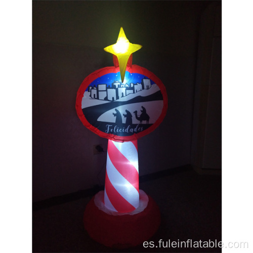 Poste de luz inflable de vacaciones para decoración navideña